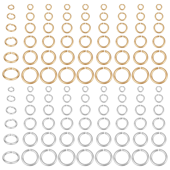 240шт 12 стили стойка покрытие латунные соединительные кольца, открытые кольца прыжок, долговечный