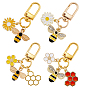 4шт. пчелы сплав эмаль подвеска украшение, с поворотными застежками сплава