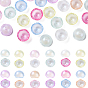 40Pcs 8 Colors Transparent Plastic Bead Caps, Eggshell