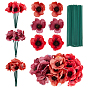 60 шт. 3 цвета ткани искусственные головки маков, принадлежности для фестивалей и вечеринок, с 60шт. полипропиленовым цветочным стеблем
