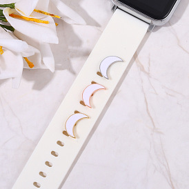 Creative smart watch strap buckle for applewatch silicone strap accessories fun moon-shaped decorative nails