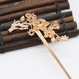 Zhongxing cast copper hollow flower hairpin main hairpin Niang diy Hanfu hair accessories