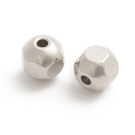 304 Stainless Steel Beads, Faceted, Round