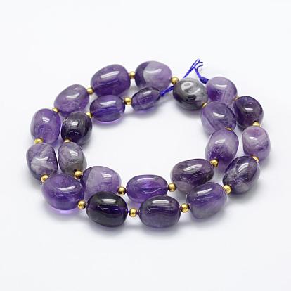 Natural Amethyst Beads Strands, Egg Stone