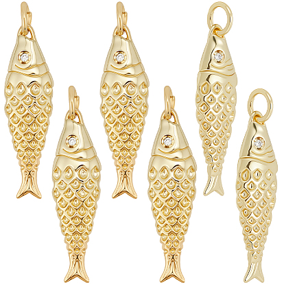 6подвески из латуни с гальваническим покрытием, рыбы прелести, без кадмия и без свинца, долговечный, с целью перехода в кольце