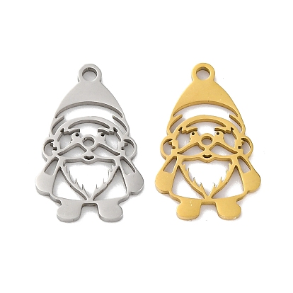 Рождественские 201 подвески из нержавеющей стали, лазерная резка, шарм деда мороза