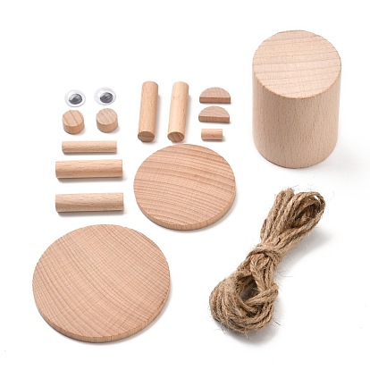 DIY Woodwork 3D Lion Animal Wood Chip Tree Branch Material Pack, for Kindergarten Handmade Educational Toys