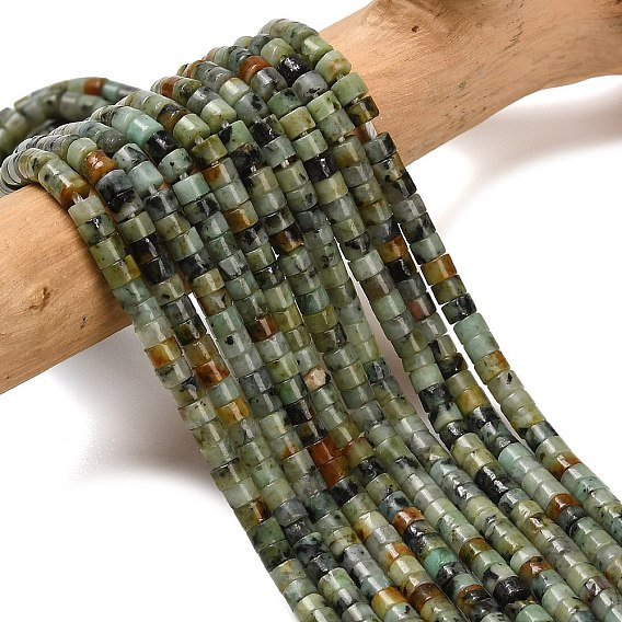 Бусы натуральная африканская бирюза (яшма), диск, Heishi бусы