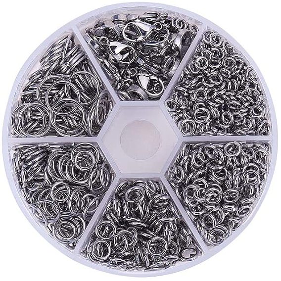 Набор из нержавеющей стали, кольца для прыжков и застежки «лобстер»