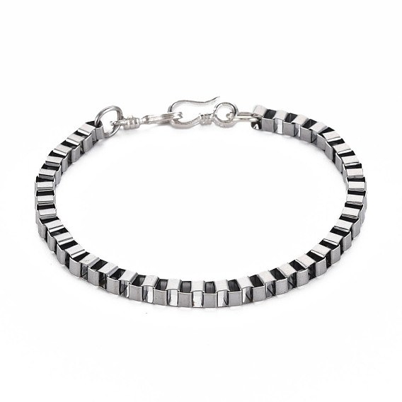 Alloy Box Chain Bracelet for Men Women