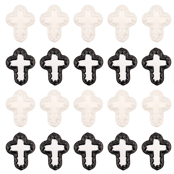 20 шт. 2 цвета окрашенные стеклянные бусины эмалевые бусины, бусины ручной работы, крестик