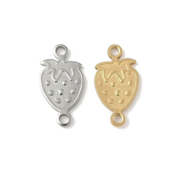 304 подвески-соединители из нержавеющей стали в виде клубники, фруктовые ссылки, ионное покрытие (ip)