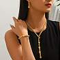 Ensemble vintage en alliage avec pendentif cœur, collier, bracelet et boucles d'oreilles pour femme