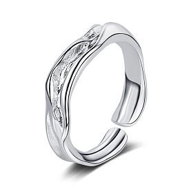 Irregular Ring with Tin Foil, Volcanic Lava Element and Minimalist Design