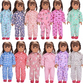 Тканевые кукольные пижамные комплекты, наряды для кукол, подходит для 18 дюймовых американских кукол