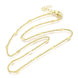 Rack Plating Brass Rope Chain Necklaces, with Lobster Claw Clasps, Cadmium Free & Lead Free, Long-Lasting Plated