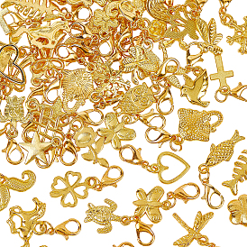 60Подвесные украшения из сплава шт., Подвеска с застежкой-лобстером для украшения сумки, разнообразные