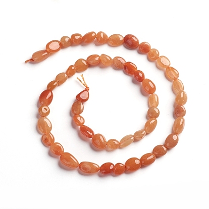 Natural Red Aventurine Beads Strands, Tumbled Stone, Nuggets