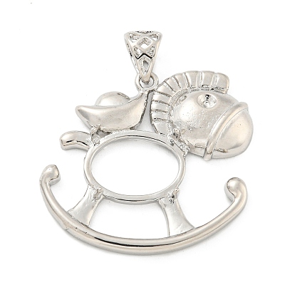 Rack Plating Brass Sew on Prong Settings, Claw Settings for Pointed Back Rhinestone, Open Back Settings, Wooden Horse
