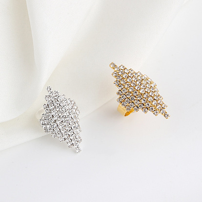 Латунные кольца со стразами для женщин, ромб