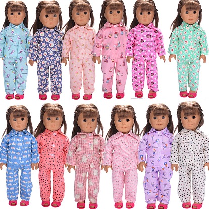 Cloth Doll Pyjamas Sets, Doll Clothes Outfits, Fit for 18 inch American Girl Dolls