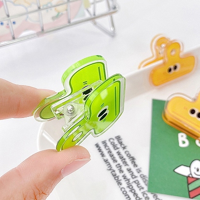 Acrylic Binder Clip, Note Letter Paper Clamp, for Office School Supplies, Smiling Face Pattern