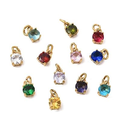 12Тема камней по знаку зодиака 304Подвески из нержавеющей стали, круглые, с k 9 стеклом, полировка, с целью перехода в кольце, граненые