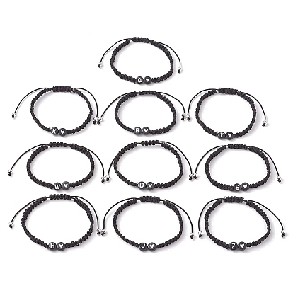 Браслеты из акриловых плетеных бусин, с полиэфирными шнурами