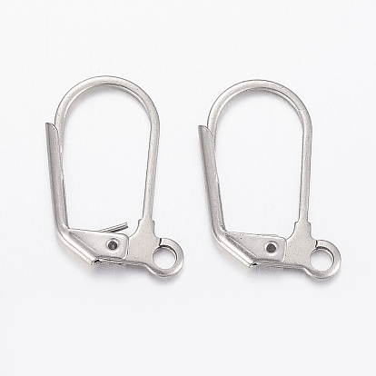 304 Stainless Steel Leverback Earring Findings, with Loop