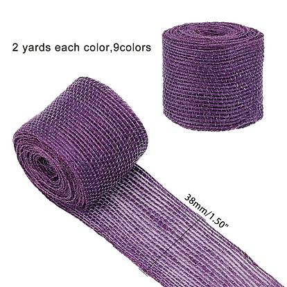 Flat Burlap Ribbon, Silk Hessian Ribbon, for DIY Gift Wrap, Christmas Tree Decoration, Wedding Party
