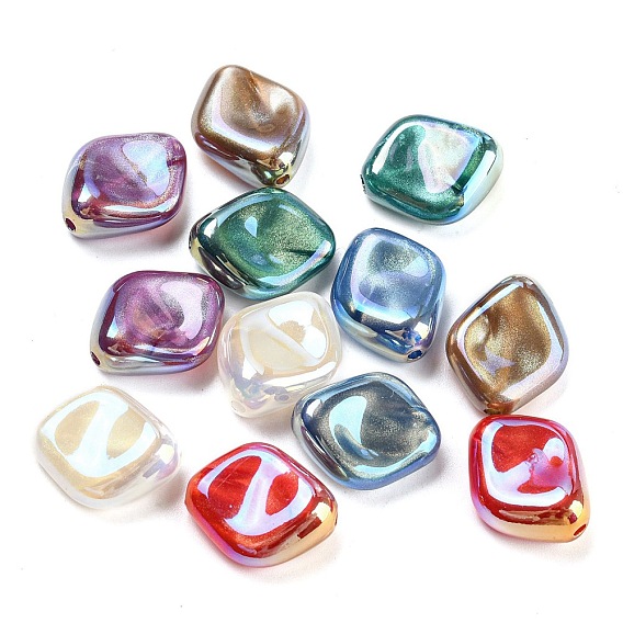 Acrylic Imitation Pearl Beads, Rhombus