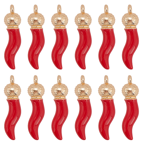20подвески из непрозрачной смолы, перец, с петлей из светло-золотистого сплава