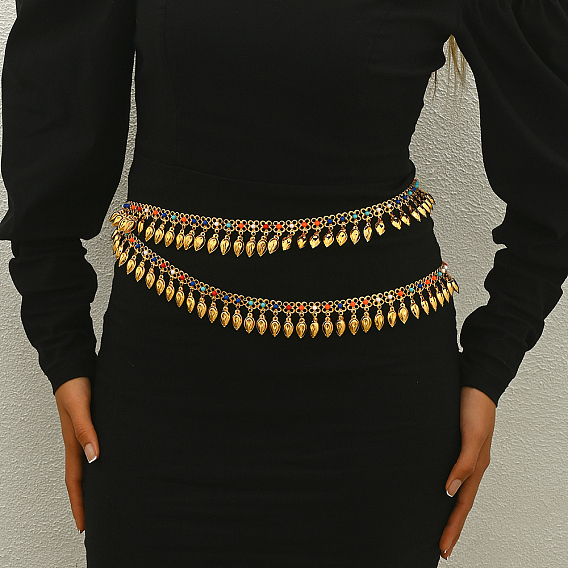 Богемный стиль винтаж ближневосточный железный бахрома талия плечевые цепи тело, красочный