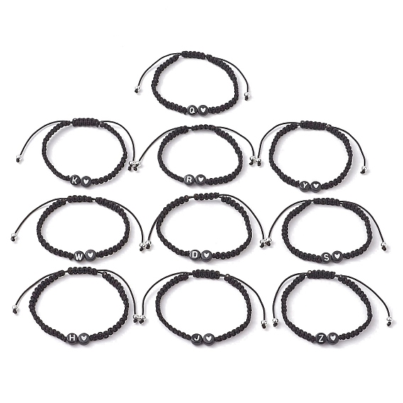 Браслеты из акриловых плетеных бусин, с полиэфирными шнурами