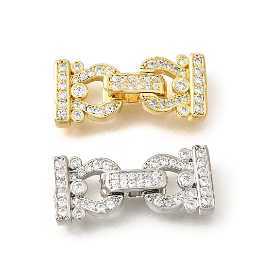 Арочные латунные микропаве прозрачные кубические цирконии складные застежки, долговечный, без кадмия и без свинца, стойки покрытие