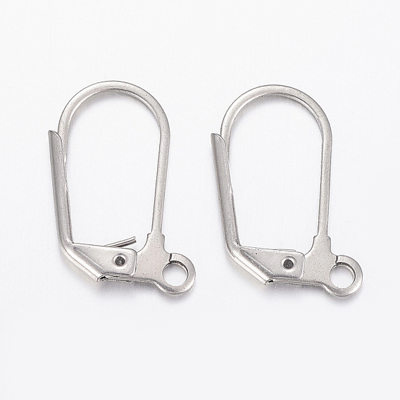 304 Stainless Steel Leverback Earring Findings, with Loop