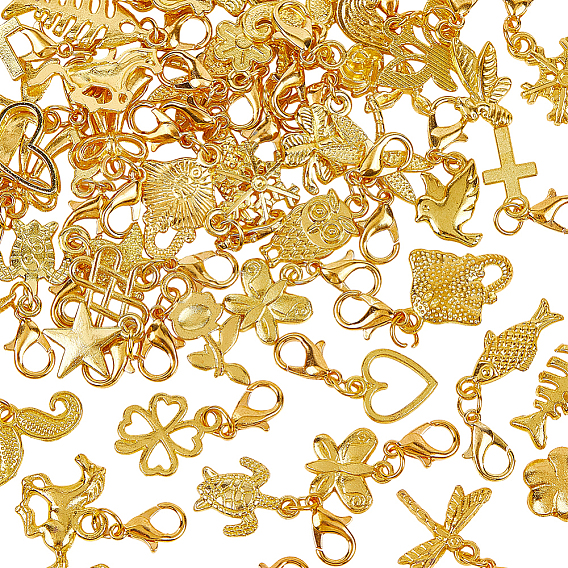 60Подвесные украшения из сплава шт., Подвеска с застежкой-лобстером для украшения сумки, разнообразные