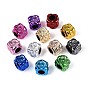 УФ-покрытие непрозрачные акриловые европейские бусины, бусины с большим отверстием, радужный, куб и цветок