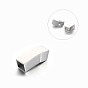 Rectangle 304 fermoirs magnétiques en acier inoxydable avec extrémités à coller, 29x10x10mm, Trou: 8x8mm