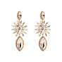 Sparkling Geometric Earrings with Alloy and Colorful Rhinestones for Women's Party Look