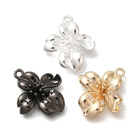 Цветок стойки обшивки латунь микро проложить Цирконом подвески, долговечный, без свинца и без кадмия