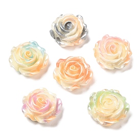 Gradient Color Opaque Resin Cabochons, Flower