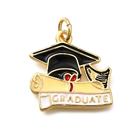 Латунь эмаль подвески, с целью перехода в кольце, подвеска для выпускного колпачка, реальный 18 k позолоченный