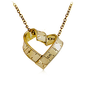 Rotating Heart Ruler Metal Necklace - Creative Pendant Jewelry