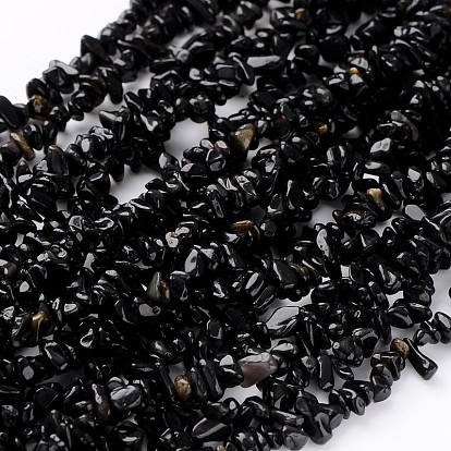 Natural Obsidian Bead Strands, Chips