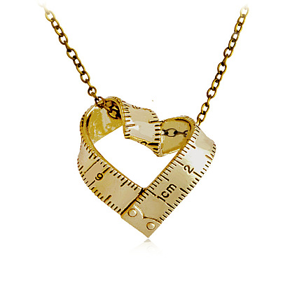 Rotating Heart Ruler Metal Necklace - Creative Pendant Jewelry