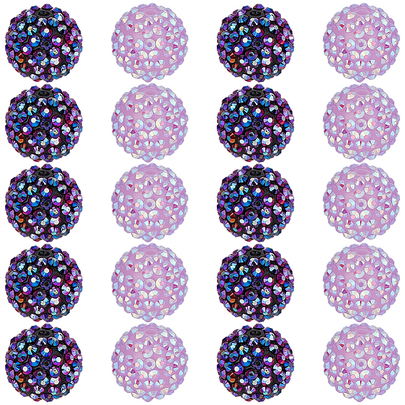 40шт. 2 цвета ab-цветные смоляные стразы, с акриловыми круглыми бусинами внутри, для жевательной резинки ювелирных изделий