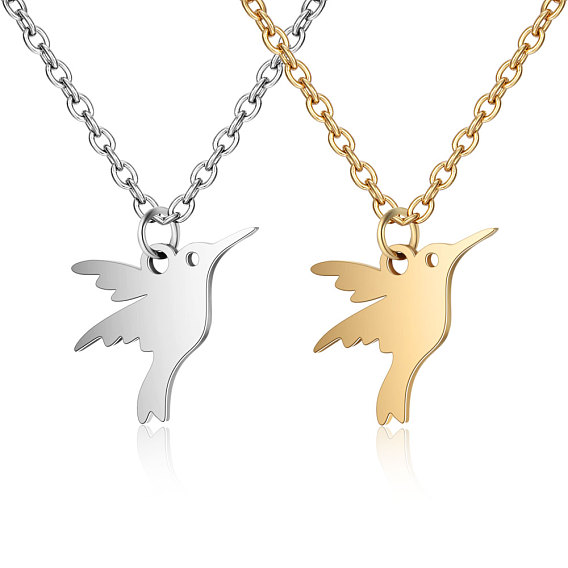 201 Stainless Steel Pendants Necklaces, Bird