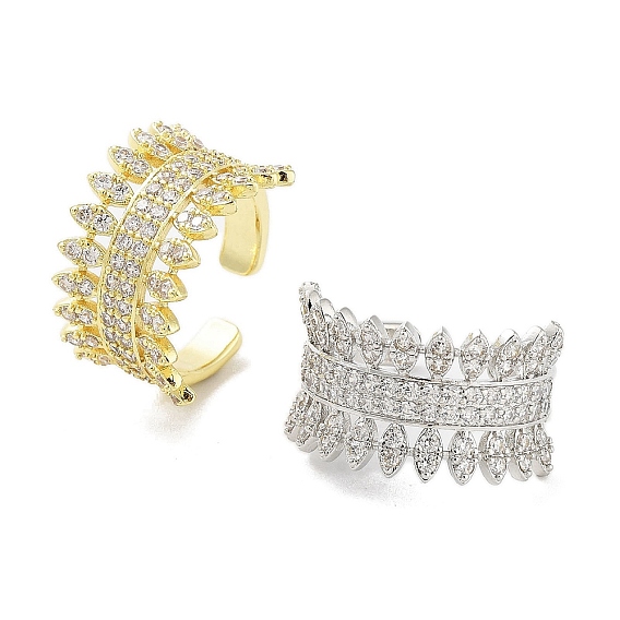 Кольца-манжеты из латуни с микропаве из кубического циркония, долговечное покрытие для женщин, без свинца и без кадмия