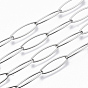Ion Plating(IP) 304 Stainless Steel Paperclip Chains, Drawn Elongated Cable Chain, Soldered